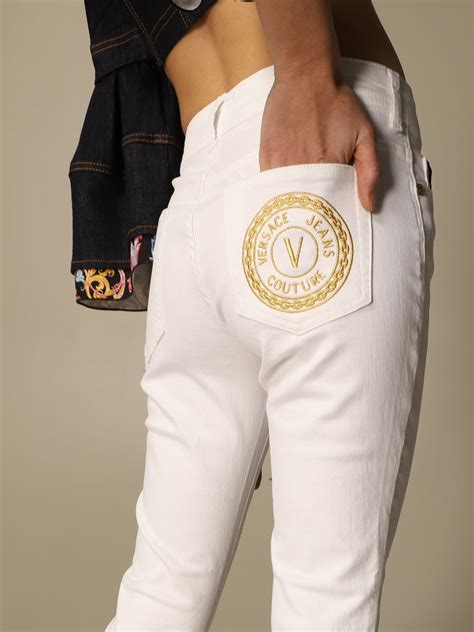 white versace pants